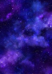 Naklejka premium a beautiful galaxy with stars in the night sky, purple and blue color theme
