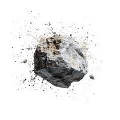 A rock exploding in a spray