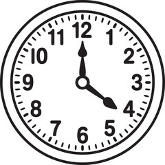 Clock Timepiece Circle Round Face Vector Illustration Background Design Template Isolated