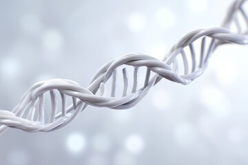 White Dna Structure Against Light Gray Background