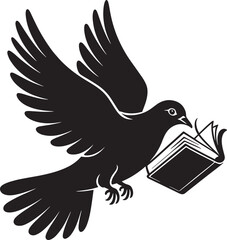 Dove Carrying Book Symbolizing Peace Through Education and Knowledge with Wings of Hope