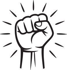 Empowered Fist Symbol of Solidarity and Resistance Against Oppression with Rays of Strength and Unity