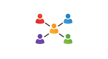 Colorful Network of People: Teamwork, Connection, Collaboration, and Communication.