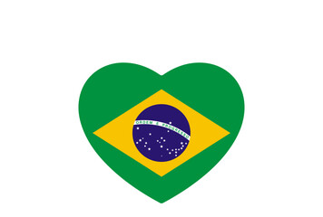 brazil flag heart