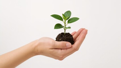 plant in hands