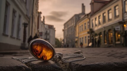 Old, cobblestone streets of an ancient European town lead to a narrow alley with an aged cellar filled with old wine barrels