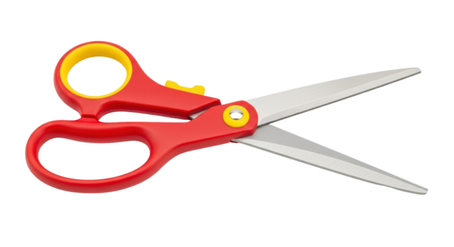 Isolated Red and Yellow Safety Scissors