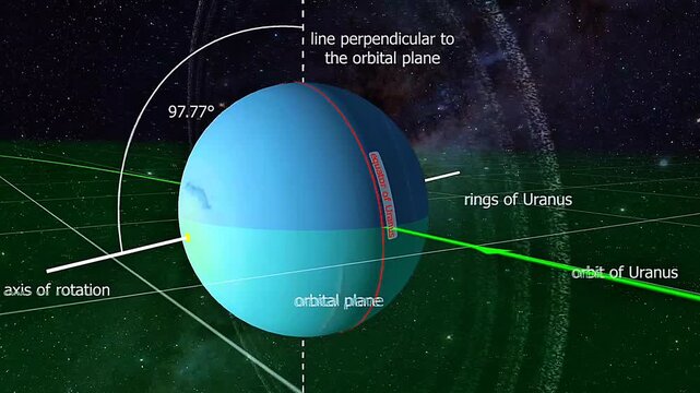 Axis of rotation of Uranus planet