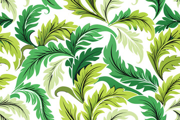Intricate green leafy pattern on a dark background