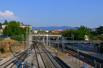 Naklejka premium Collado Villalba, Madrid, Spain train station, RENFE