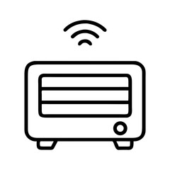 Electric infrared heater with wireless signal icon  