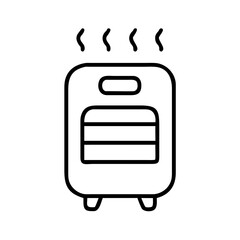 Portable electric heater with heat waves symbolizing warmth  