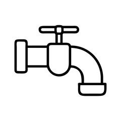 Water tap with a valve in simple line design  