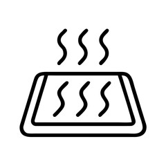 Heating mat emitting steam in minimalist design