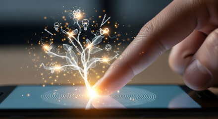 Digital Idea Growing from a Fingerprint