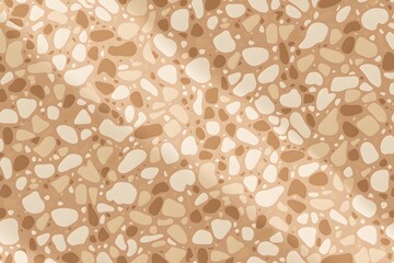 Minimal terrazzo stone surface with soft natural light shadows and tropical plant elements, ideal for design backgrounds, interior styles, and modern decorative patterns – Generative AI.
