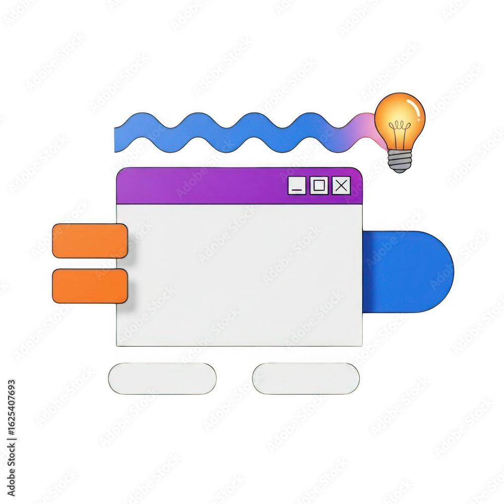 Poster abstract digital interface with idea bulb