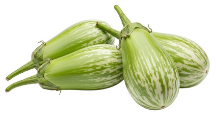 Isolated Green Eggplants