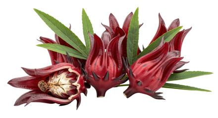 Isolated roselle flowers