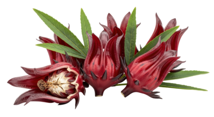 Isolated roselle flowers
