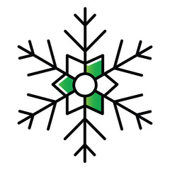 Fototapeta premium Detailed Snowflake Vector Icon for Winter Holiday Seasonal Design Projects