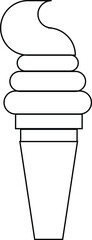 Blending  attractive cone ice cream vector line art design