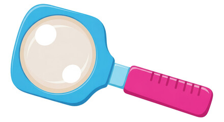 Isolated Blue and Pink Magnifying Glass