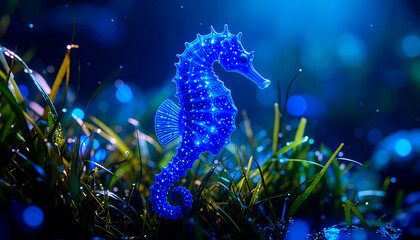 Caballo de mar fluorescente