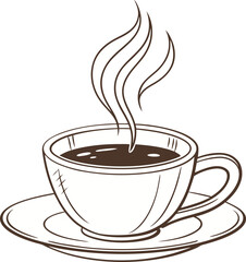 cup of tea with steam vector illustration 