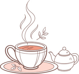 cup of coffee with steam vector illustration 