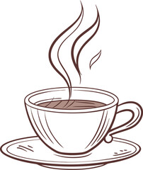 cup of coffee with steam vector illustration 