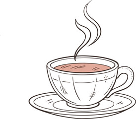 cup of coffee with steam vector illustration 