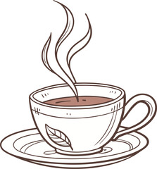 cup of coffee with steam vector illustration 