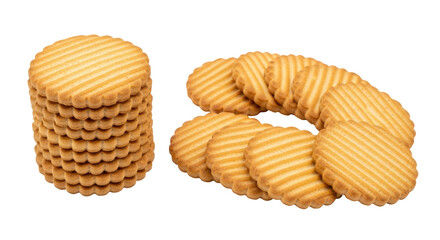 Isolated Stack of Striped Cookies