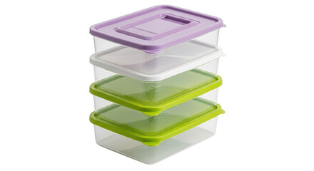Isolated Stack of Empty Plastic Food Containers