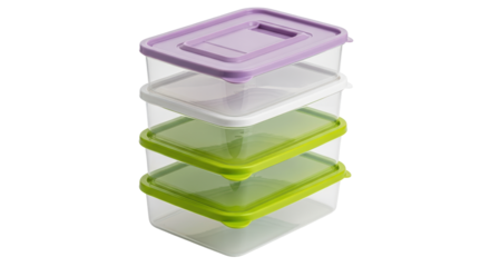 Isolated Stack of Empty Plastic Food Containers