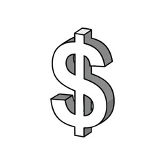 (White Dollar Sign 3D Illustration. This modern dimensional emblem represents global wealth and financial prosperity. Ideal for business, economic, or investment concepts.)