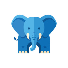 (Adorable Blue Elephant Icon. A captivating pachyderm illustration with a delightful azure tint, ideal for youthful projects. It embodies strength, wisdom, and gentle nature.)