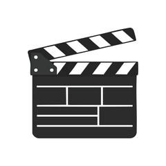 Fototapeta premium (Film Production Clapperboard Slate. This iconic motion picture board signifies the start of a take, symbolizing video shoots, media projects, and the thrill of moviemaking.)