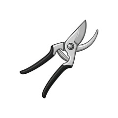 (Essential Gardening Shears Graphic. Vector artwork of sharp plant clippers on a solid background. Signifies nurturing the environment and shaping outdoor spaces.)