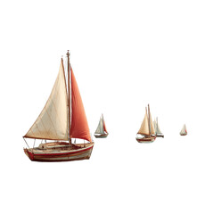 Obraz premium Small sailboats in a row