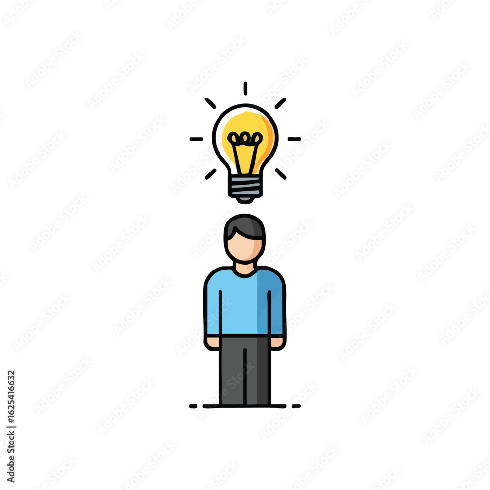 Poster (brilliant idea concept. this image symbolizes a flash of ingenuity, representing a fresh thought or