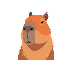 (Friendly Capybara Animal Illustration. A peaceful portrait of a giant rodent, showcasing its calm demeanor. This charming graphic embodies tranquility and its gentle nature.)
