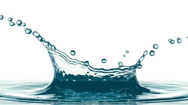 Water Crown Elegance: Capturing the split-second beauty of a water crown, the image shows the dynamic interaction of water. This photorealistic capture displays the purity and clarity.