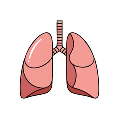 (Human Lungs Respiratory System Icon. Vibrant anatomical diagram featuring a pair of human lungs, symbolizing vital breath and overall wellness. Perfect for medical or health designs.)