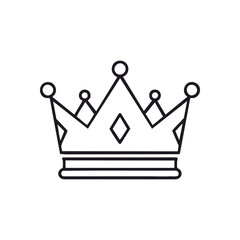 (White Royal Crown Icon. This regal headwear illustration represents power, leadership, and accomplishment. Its clean, contemporary design suits diverse projects.)