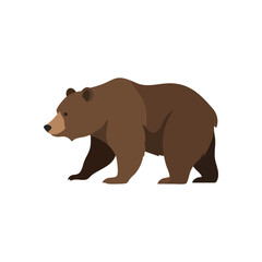(Brown Bear Illustration Design. A sleek minimalist vector graphic depicting a majestic ursine creature. This animal symbolizes raw power, natural beauty, and the untamed wilderness.)