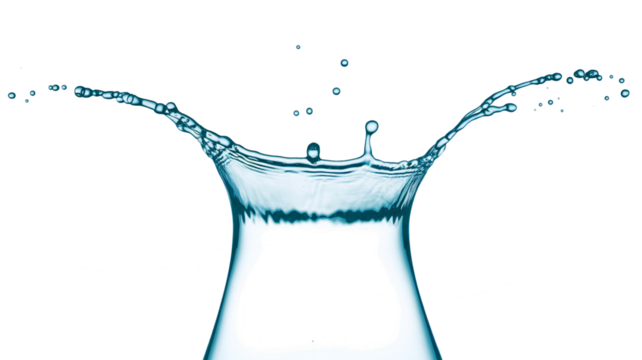 Water Crown: A captivating image showcases a water crown as droplets ascend in graceful arching sprays. Capturing the dynamic fluidity and purity of water in a freeze frame moment. 