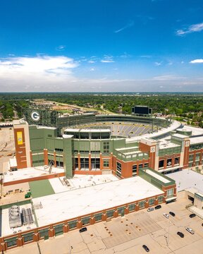 Lambeau Field in Green Bay, Wisconsin From Above