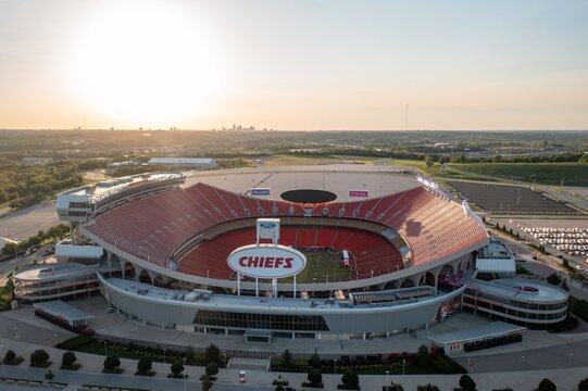 Aerial View of Arrowhead Stadium in Kansas City, Missouri